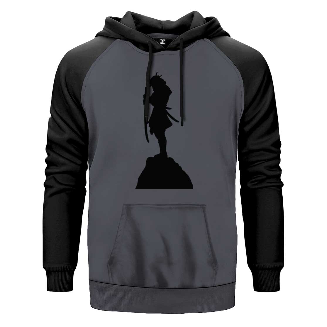 Samurai Portre Çift Renk Reglan Kol Sweatshirt