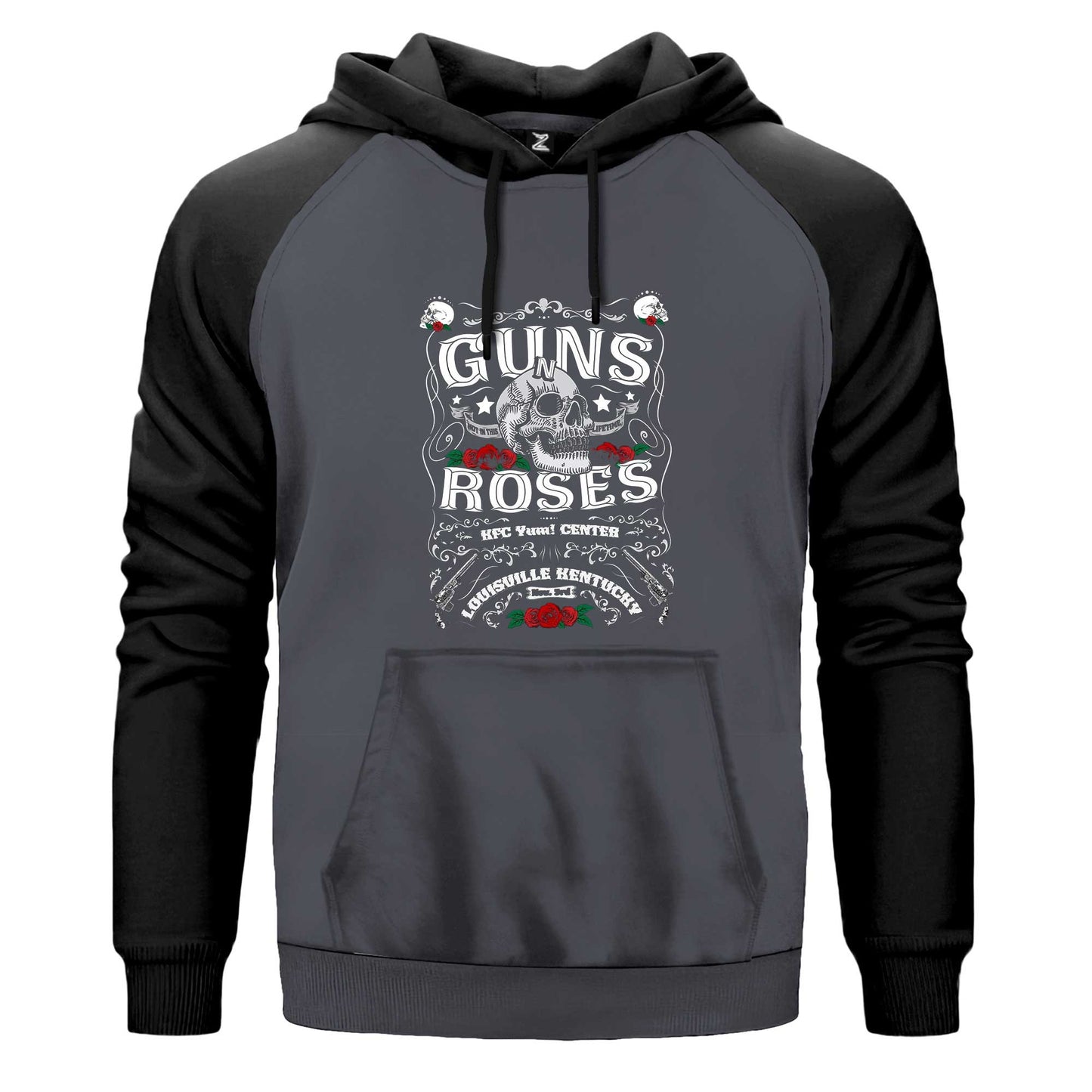 Guns N Roses Louisulle Kentucky Çift Renk Reglan Kol Sweatshirt Kapşonlu