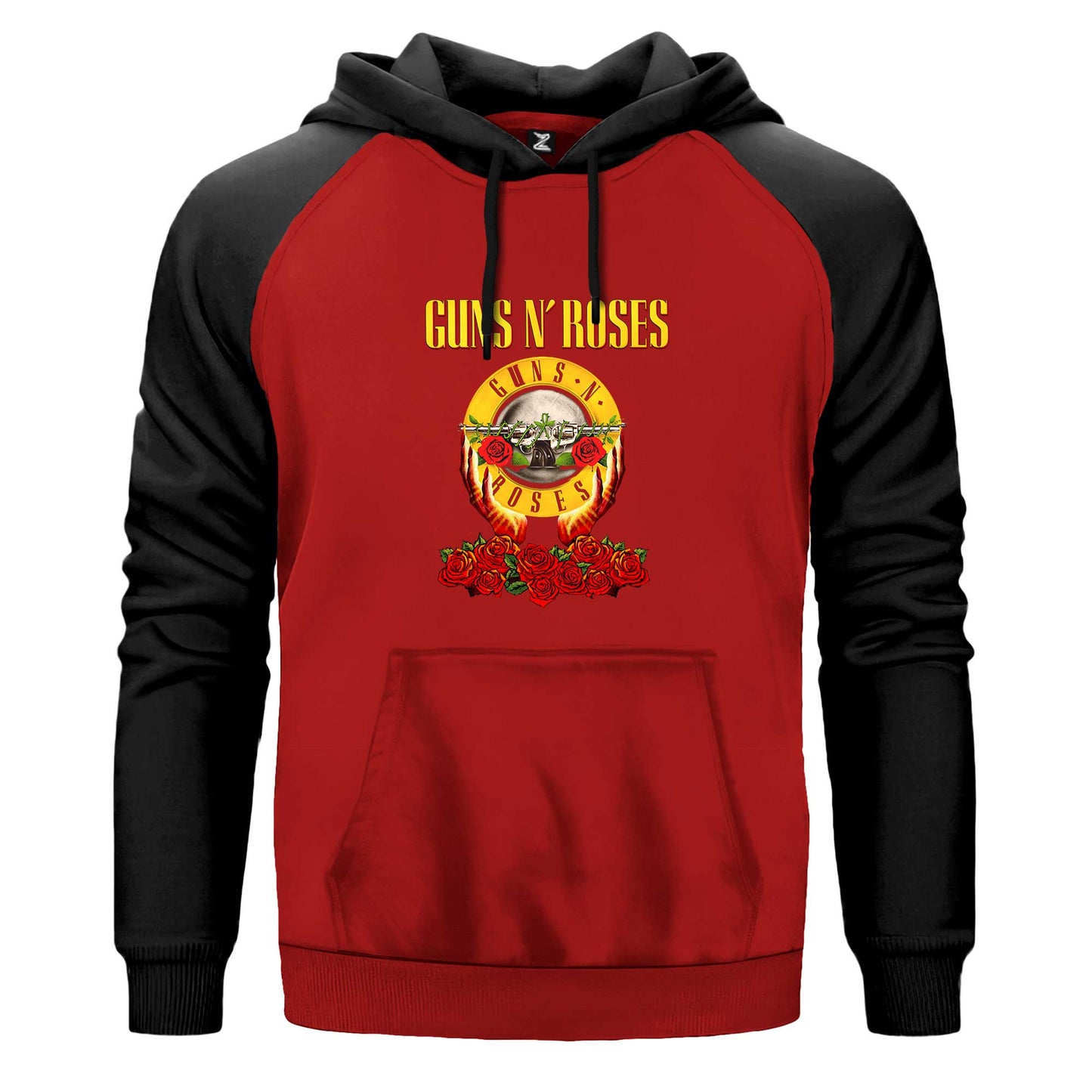 Guns N Roses Hands and Light Çift Renk Reglan Kol Sweatshirt Kapşonlu