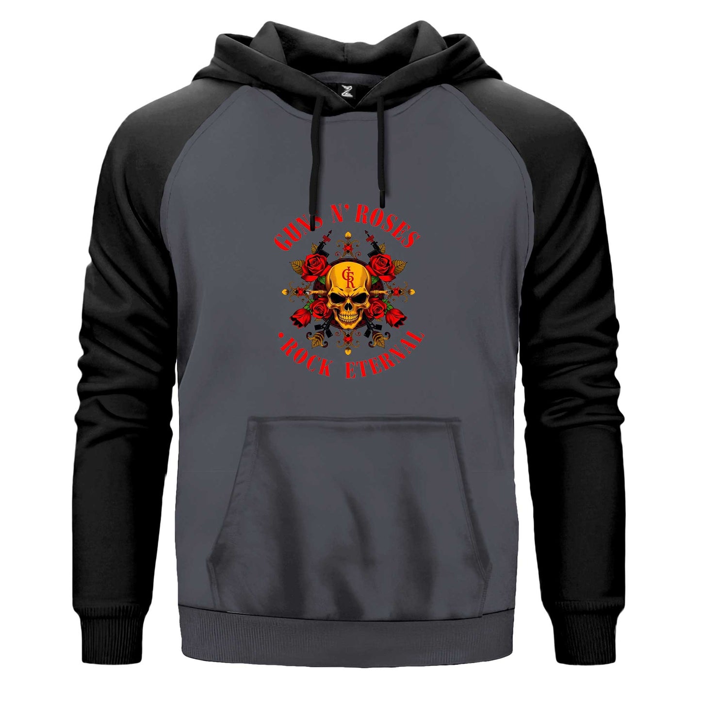 Guns N Roses Rock Eternal Çift Renk Reglan Kol Sweatshirt Kapşonlu