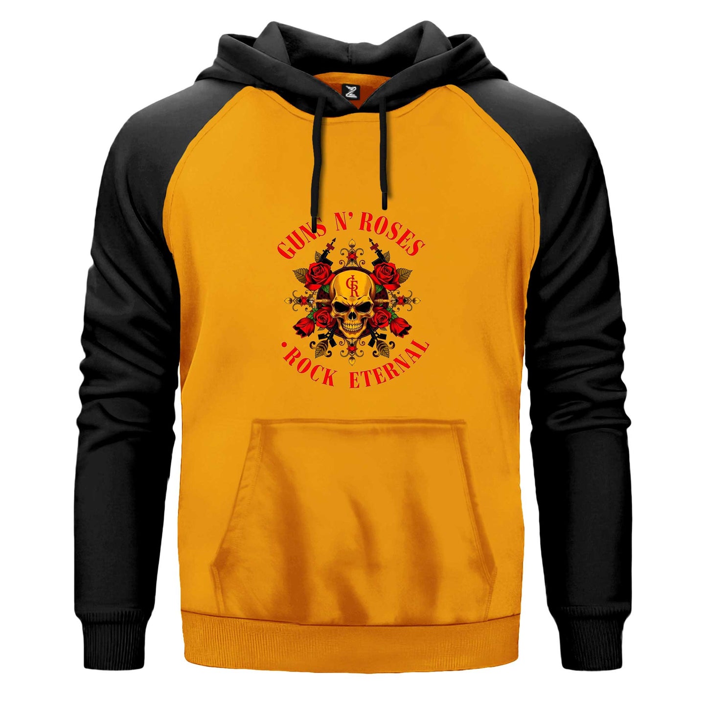 Guns N Roses Rock Eternal Çift Renk Reglan Kol Sweatshirt Kapşonlu