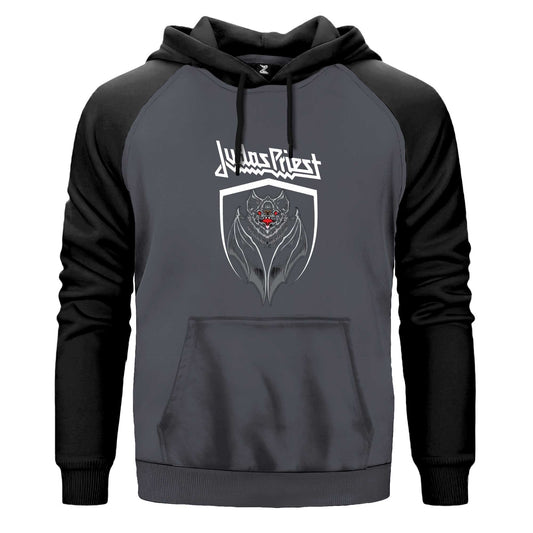 Judas Priest Bat Çift Renk Reglan Kol Sweatshirt Kapşonlu