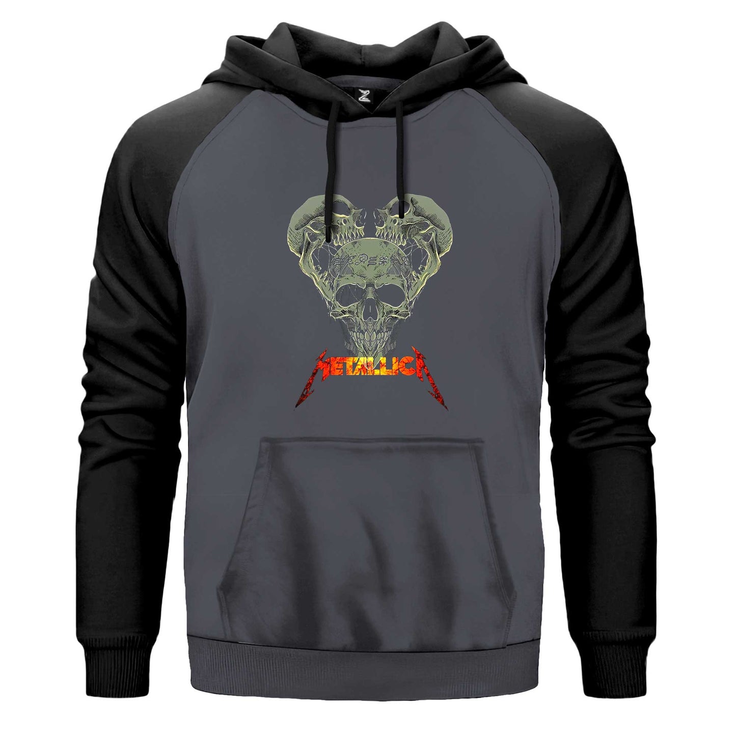Metallica 3 Dry Heads Çift Renk Reglan Kol Sweatshirt Kapşonlu
