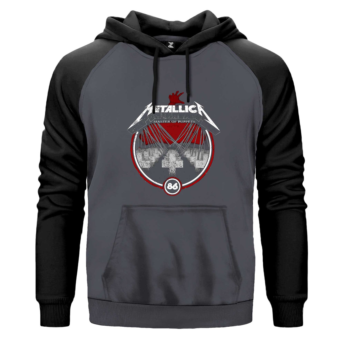 Metallica Master of Puppets Albums Çift Renk Reglan Kol Sweatshirt Kapşonlu
