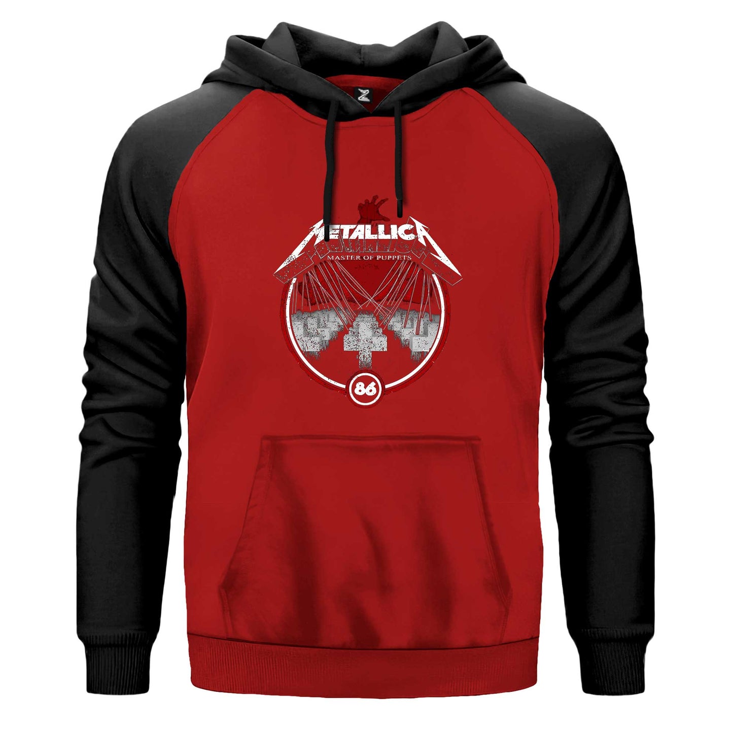 Metallica Master of Puppets Albums Çift Renk Reglan Kol Sweatshirt Kapşonlu
