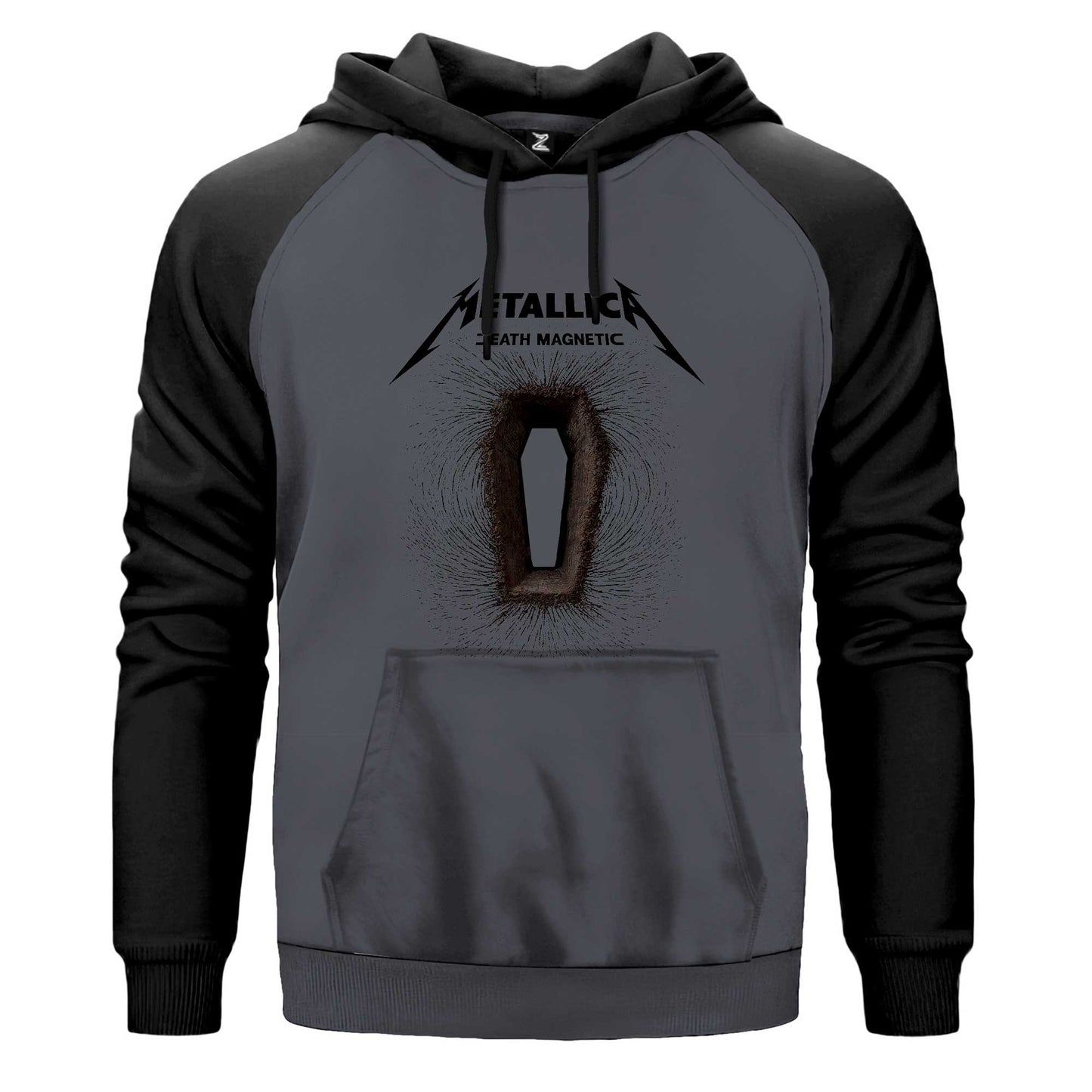 Metallica Death Magnetic Albums Çift Renk Reglan Kol Sweatshirt Kapşonlu