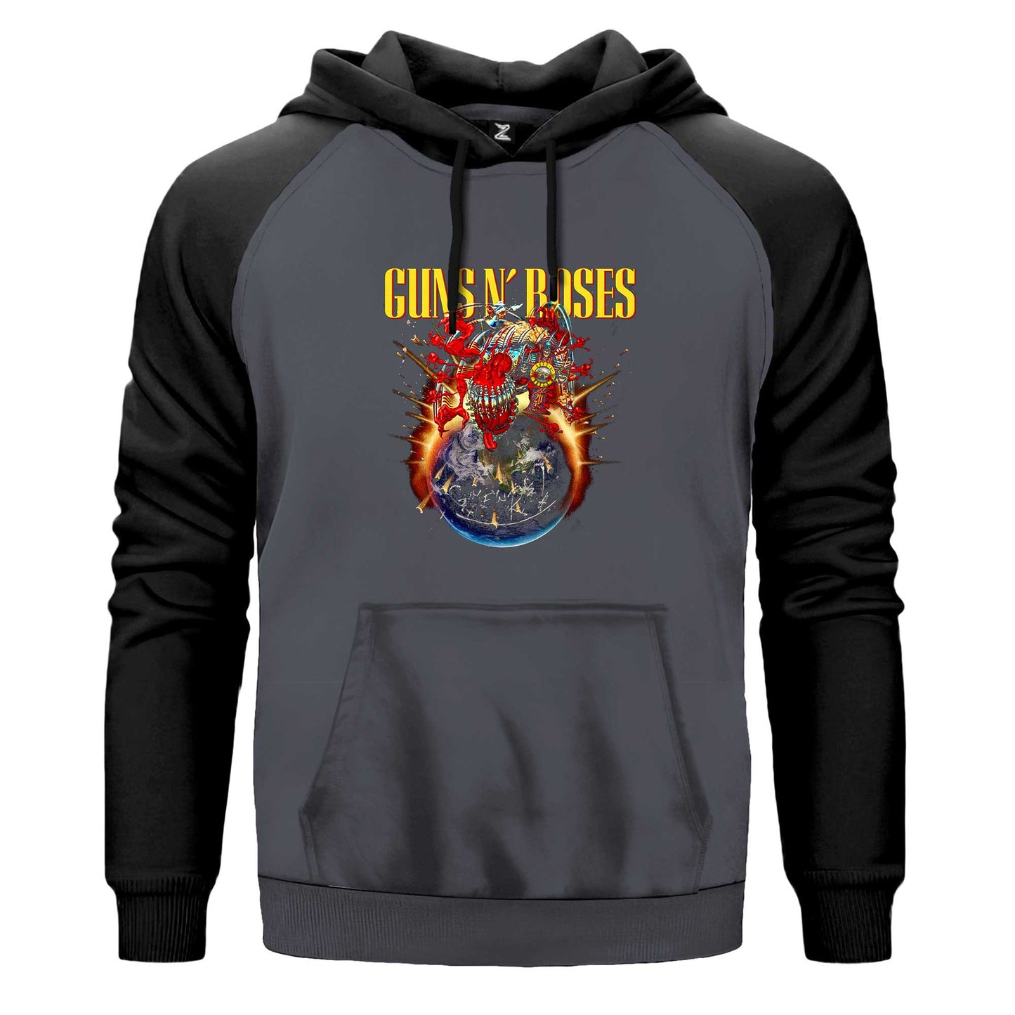 Guns N Roses 2025 Tour Çift Renk Reglan Kol Sweatshirt Kapşonlu