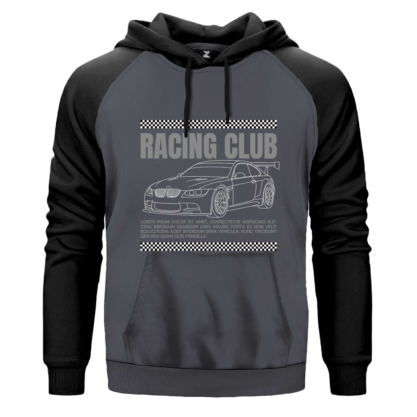 Bmw Racing Club Çift Renk Reglan Kol Sweatshirt Kapşonlu