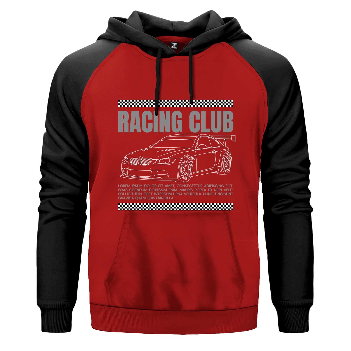 Bmw Racing Club Çift Renk Reglan Kol Sweatshirt Kapşonlu