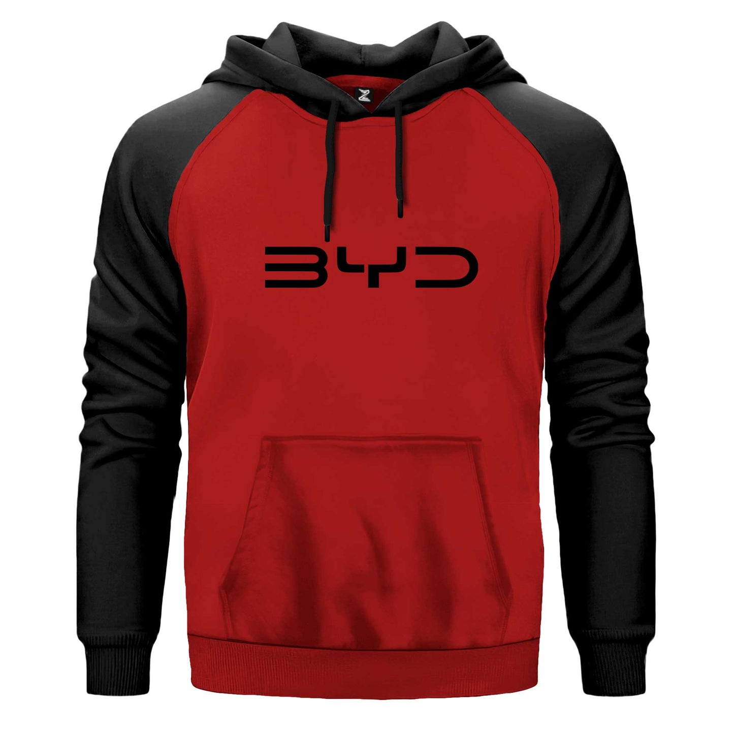 BYD Logo Black Çift Renk Reglan Kol Sweatshirt Kapşonlu