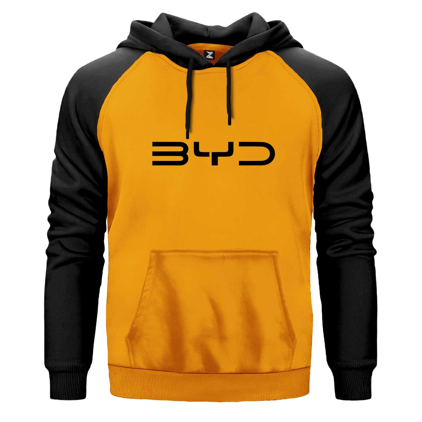 BYD Logo Black Çift Renk Reglan Kol Sweatshirt Kapşonlu
