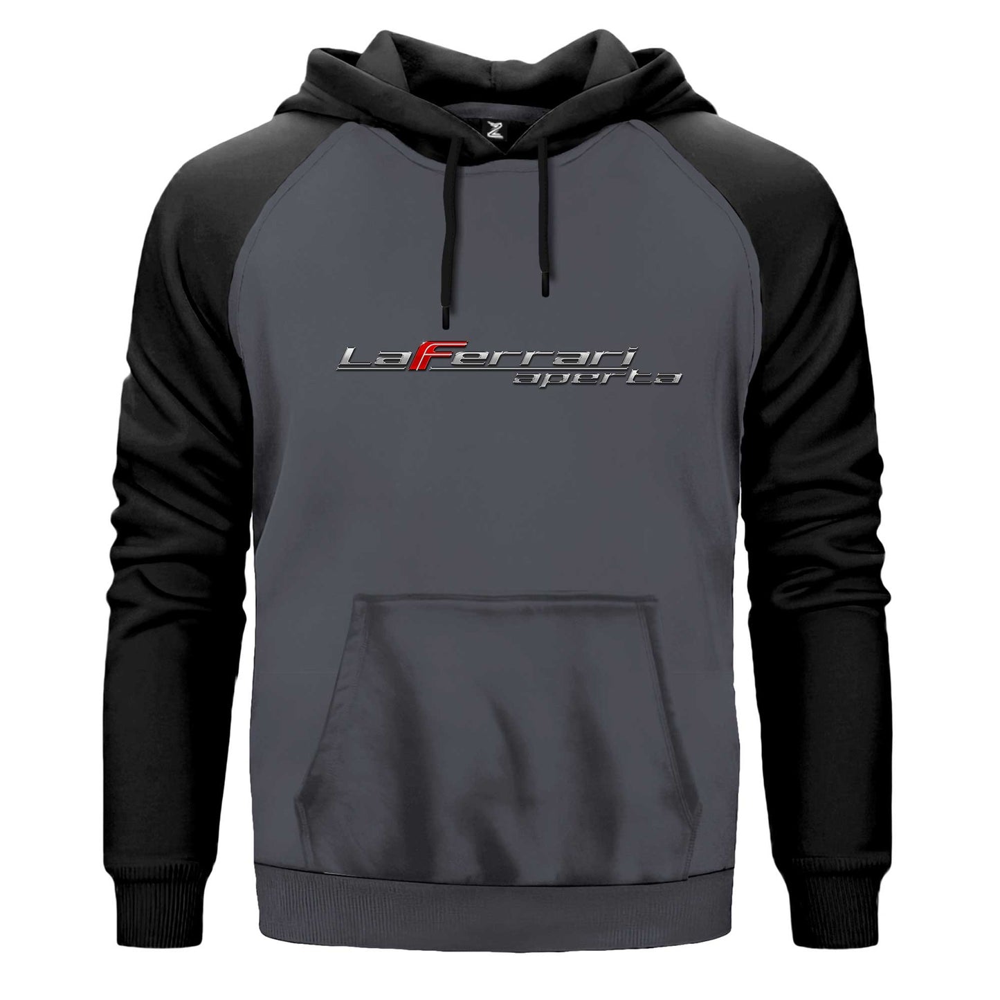 La Ferrari Aperta Logo Çift Renk Reglan Kol Sweatshirt Kapşonlu