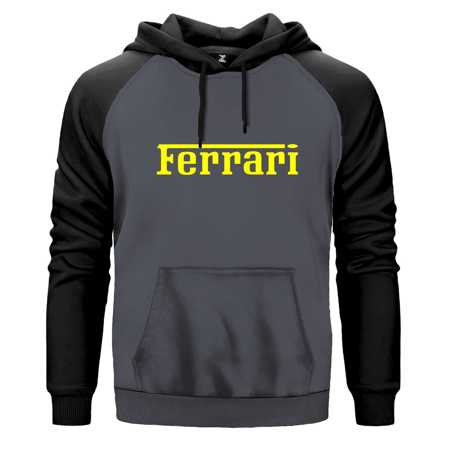 Ferrari Gold Text Çift Renk Reglan Kol Sweatshirt Kapşonlu