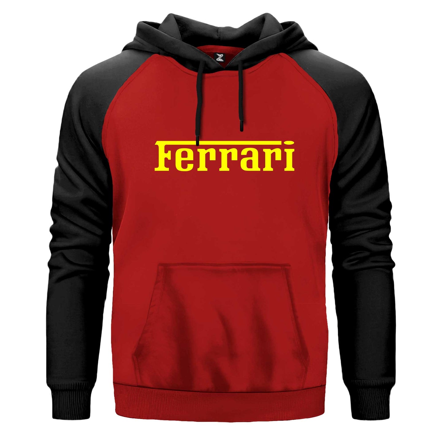 Ferrari Gold Text Çift Renk Reglan Kol Sweatshirt Kapşonlu
