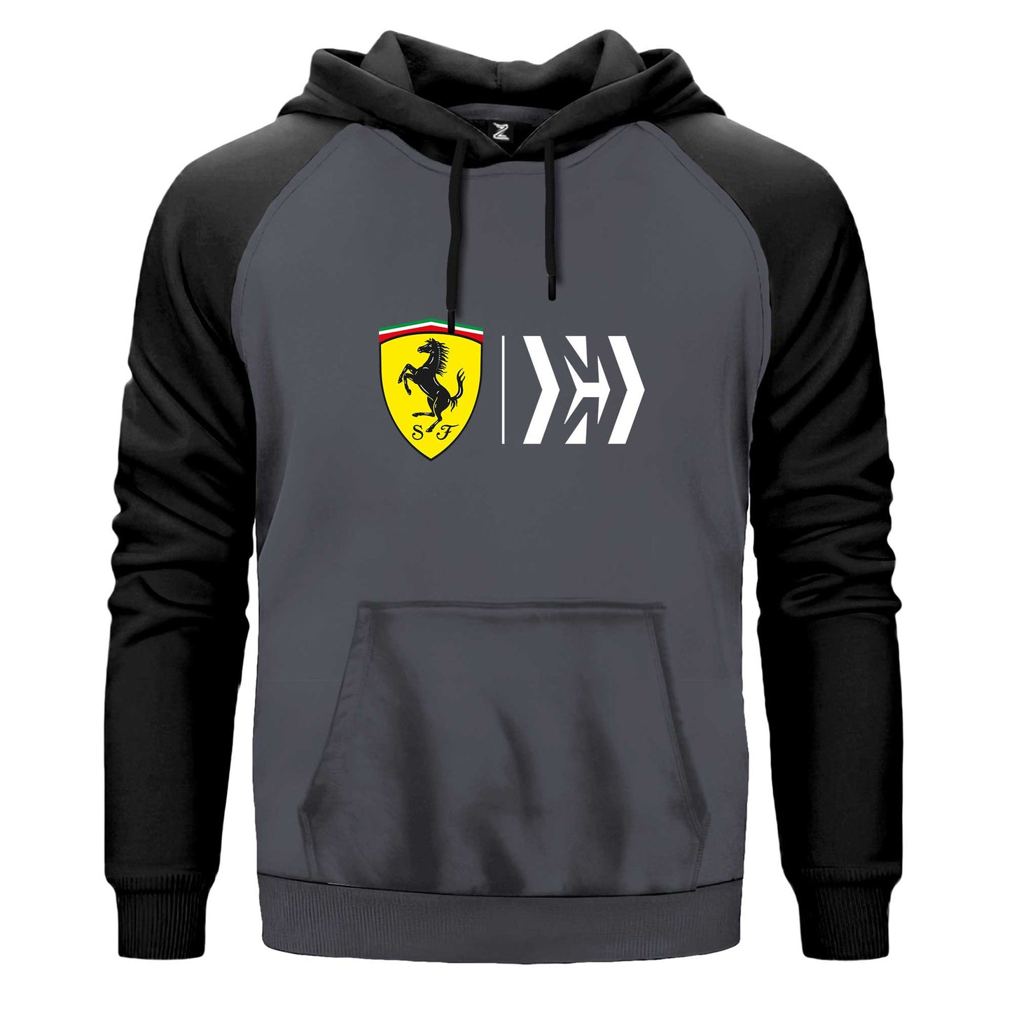 Scuderia Ferrari Mission Çift Renk Reglan Kol Sweatshirt Kapşonlu