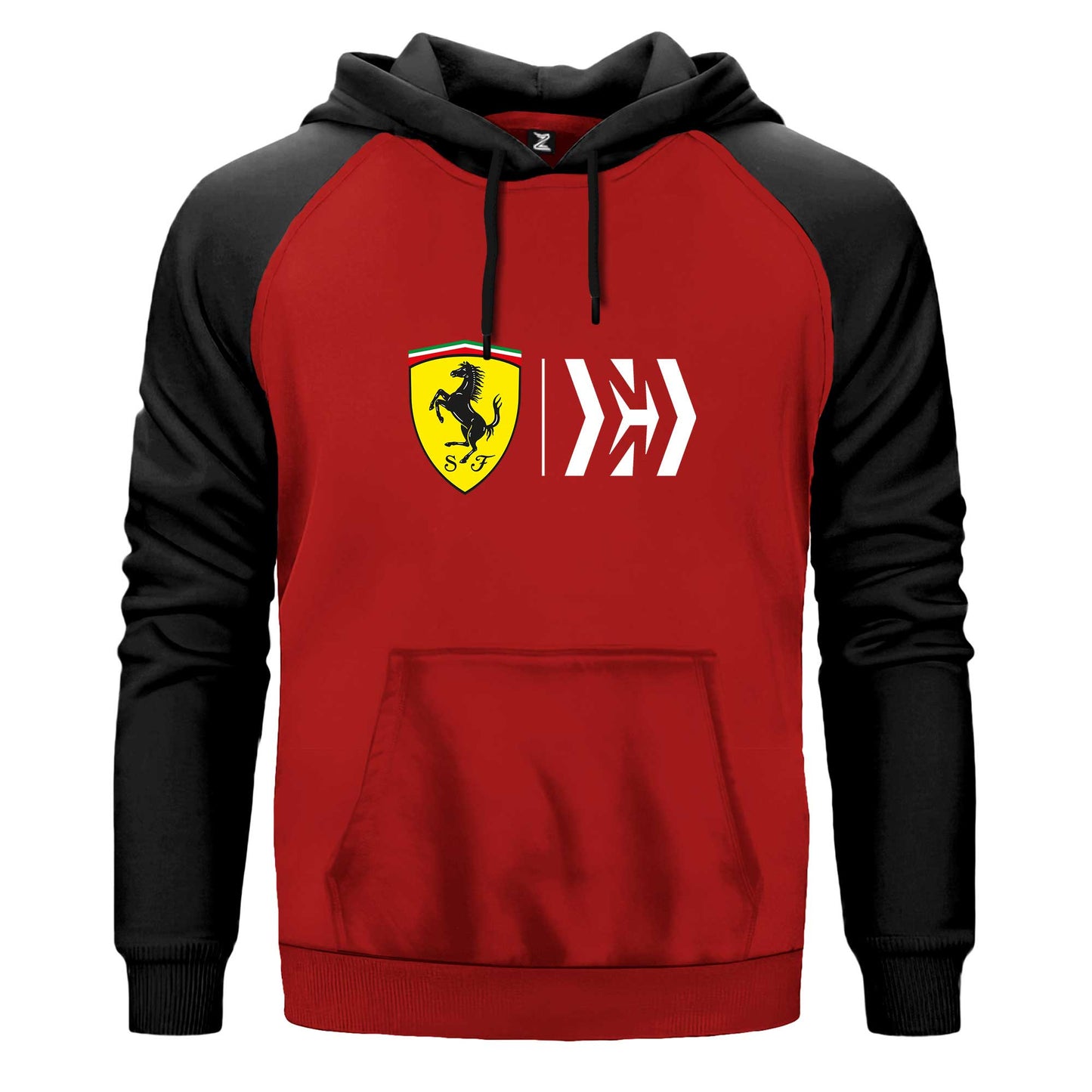Scuderia Ferrari Mission Çift Renk Reglan Kol Sweatshirt Kapşonlu