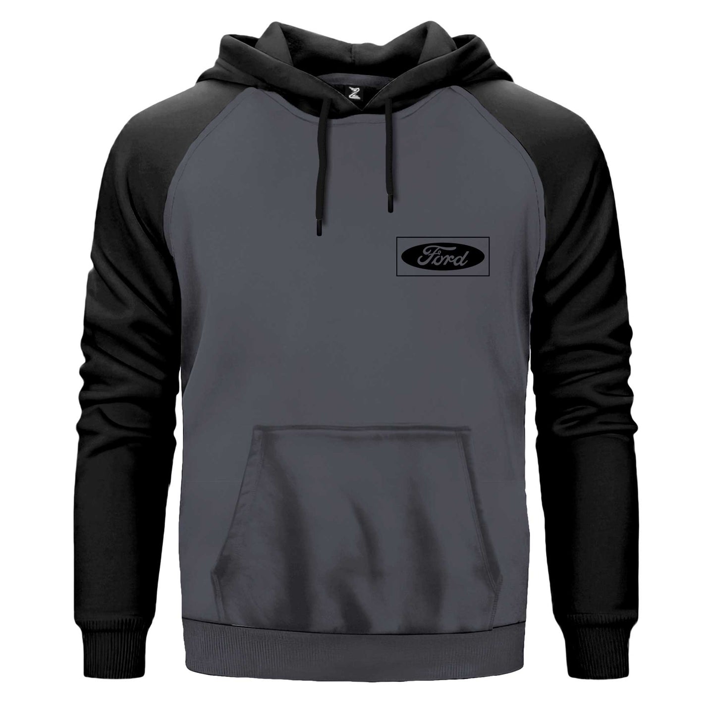 Ford Logo Black Çift Renk Reglan Kol Sweatshirt Kapşonlu