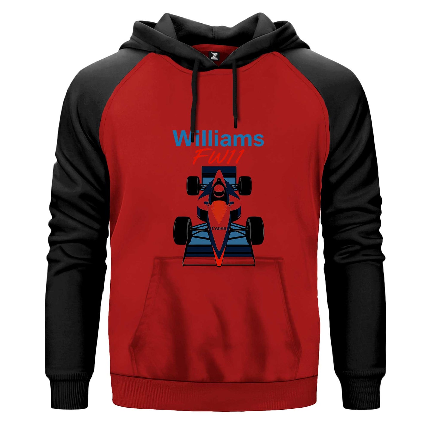 F1 Williams Çift Renk Reglan Kol Sweatshirt Kapşonlu