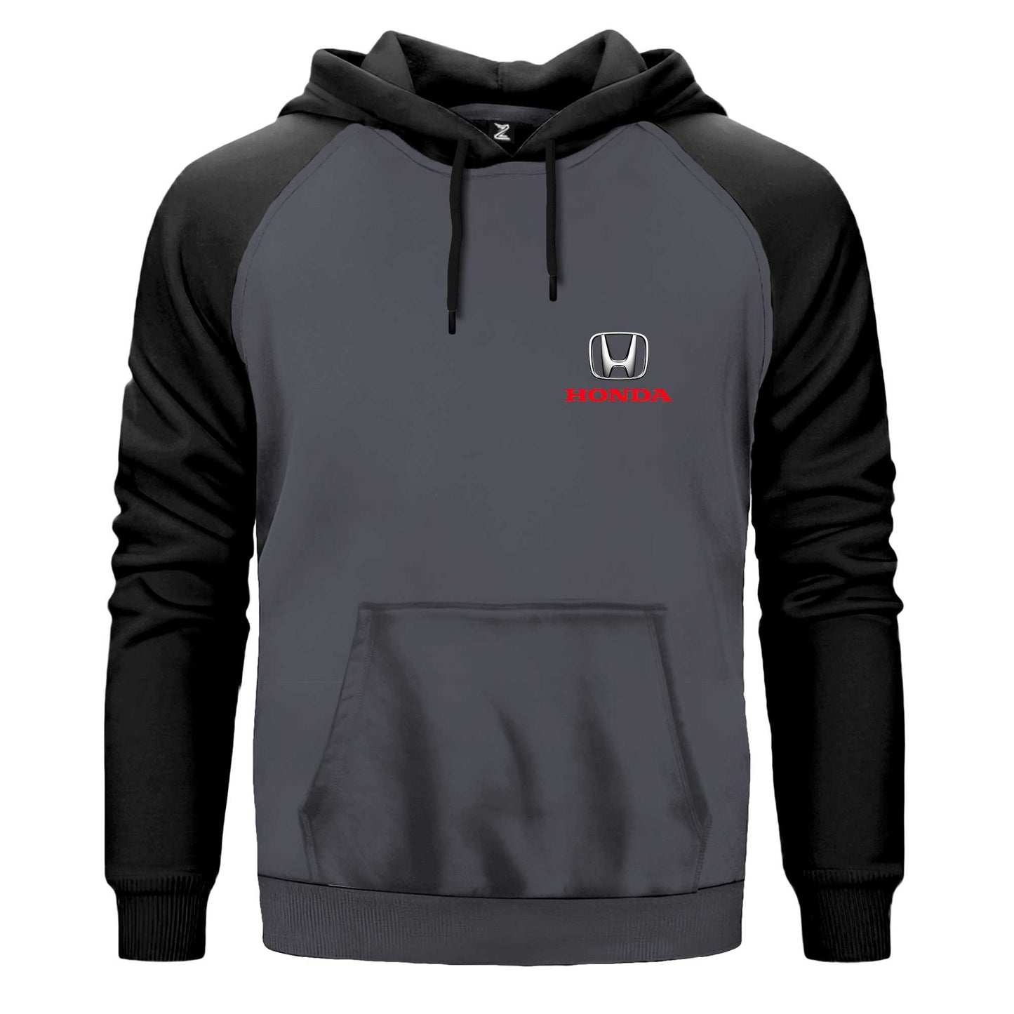 Honda Red Logo Çift Renk Reglan Kol Sweatshirt Kapşonlu