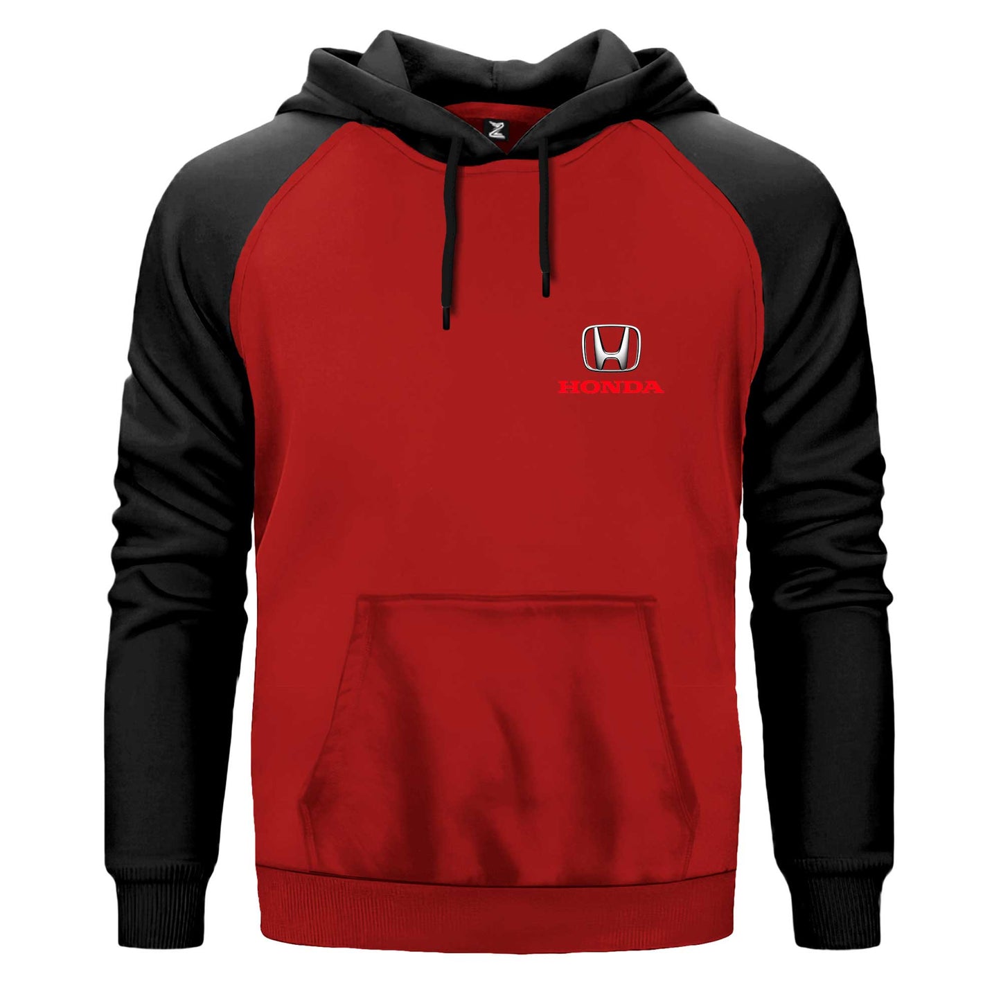 Honda Red Logo Çift Renk Reglan Kol Sweatshirt Kapşonlu