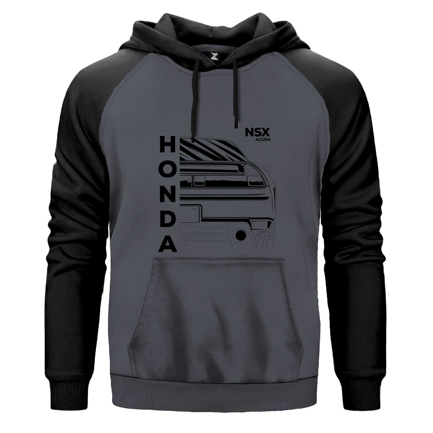 Honda NSX Acura Çift Renk Reglan Kol Sweatshirt Kapşonlu