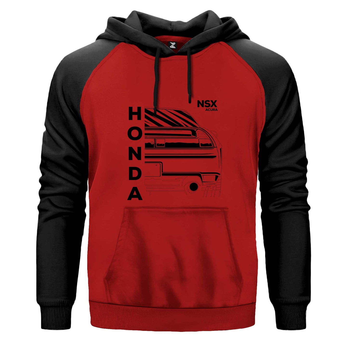 Honda NSX Acura Çift Renk Reglan Kol Sweatshirt Kapşonlu