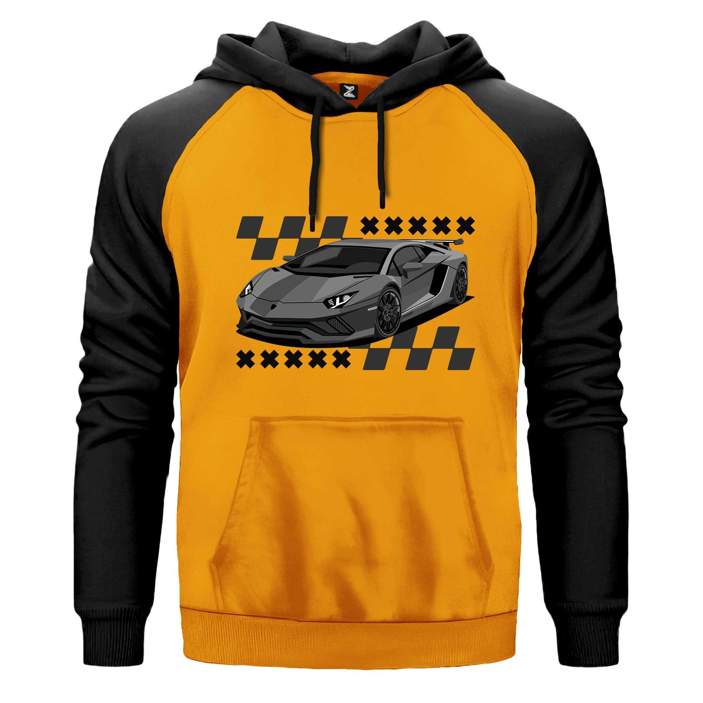 Lamborghini Huracan Çift Renk Reglan Kol Sweatshirt Kapşonlu