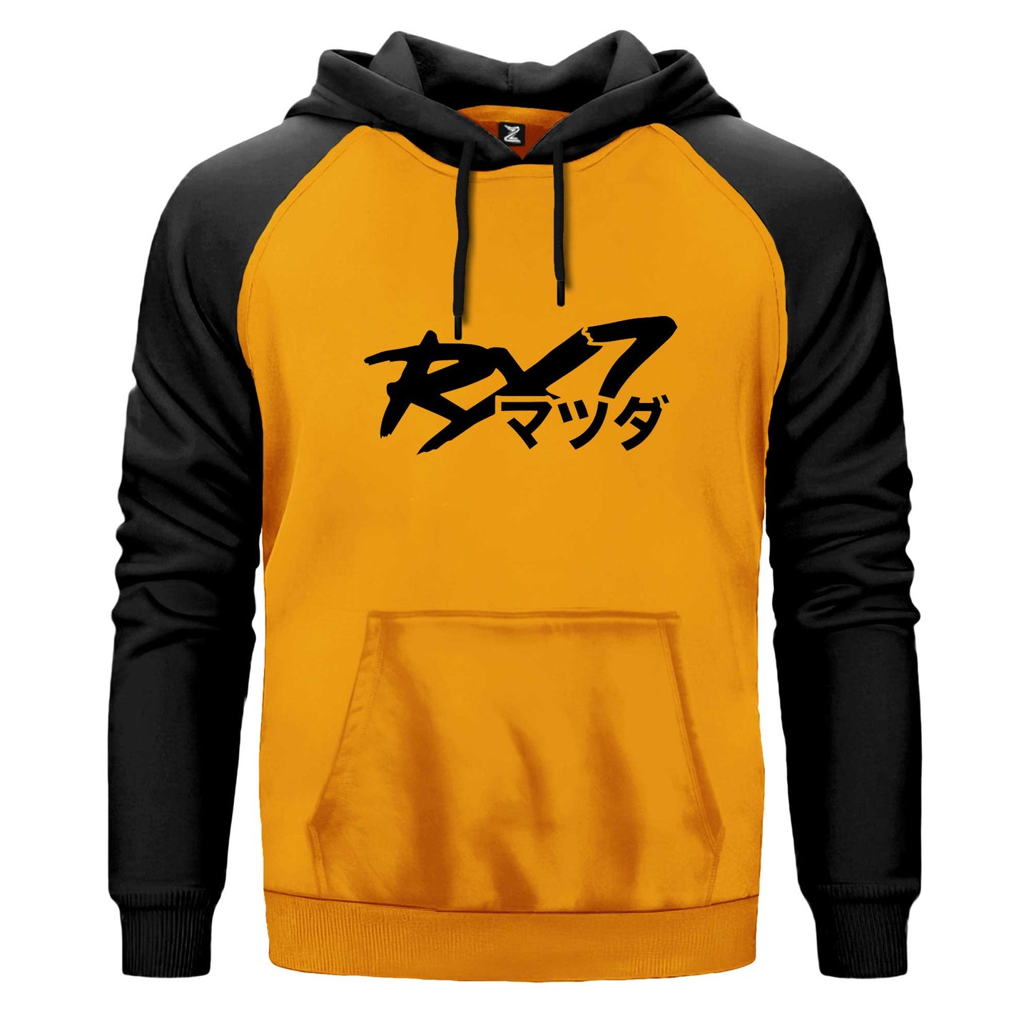 Mazda RX7 Japon Logo Çift Renk Reglan Kol Sweatshirt Kapşonlu