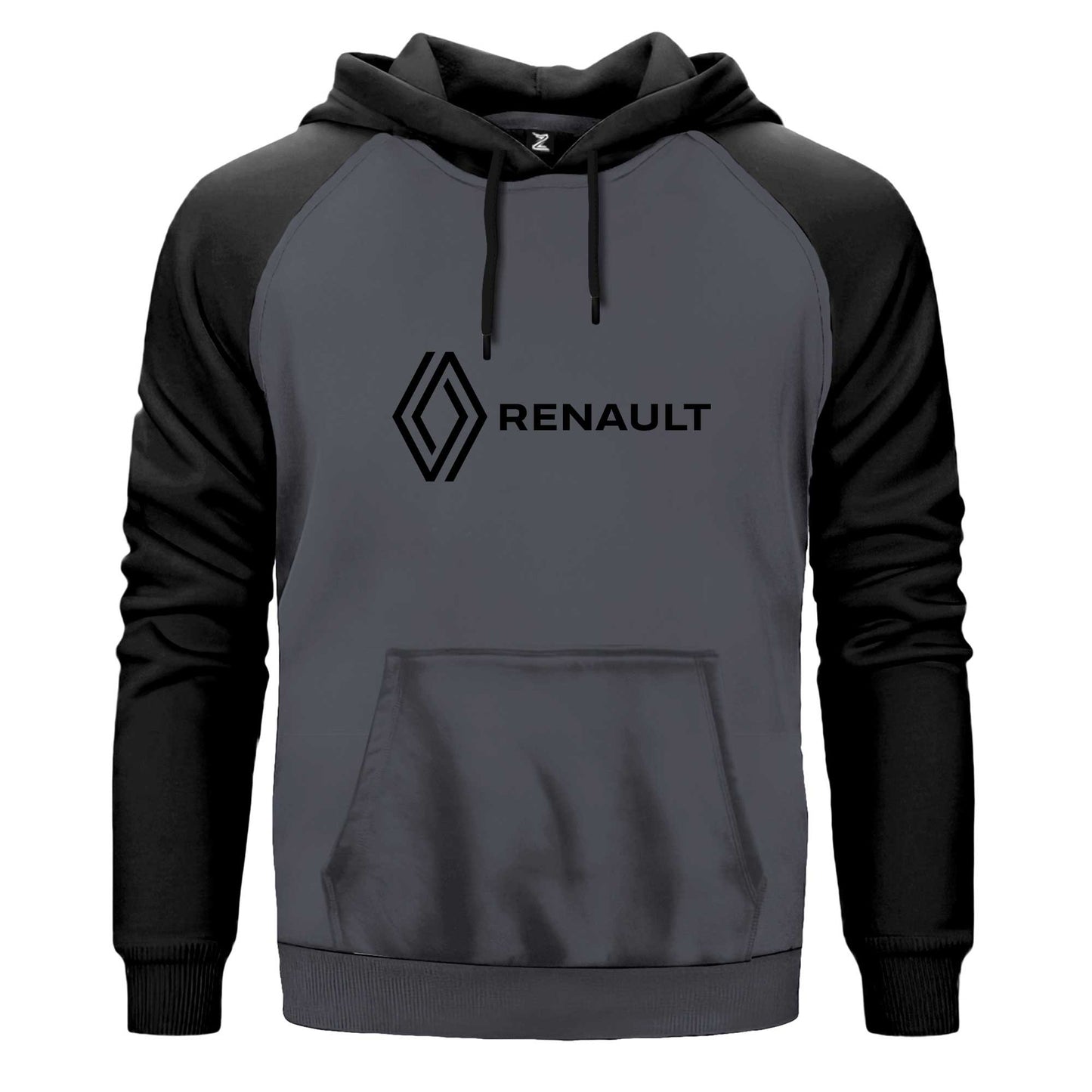 Renault Text Logo Çift Renk Reglan Kol Sweatshirt Kapşonlu