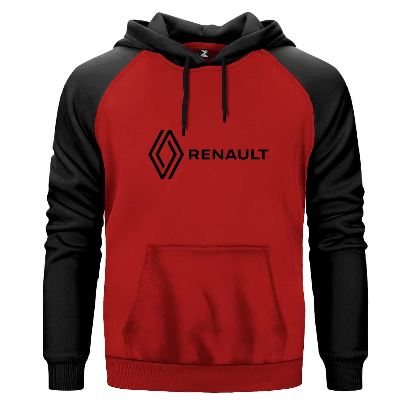 Renault Text Logo Çift Renk Reglan Kol Sweatshirt Kapşonlu