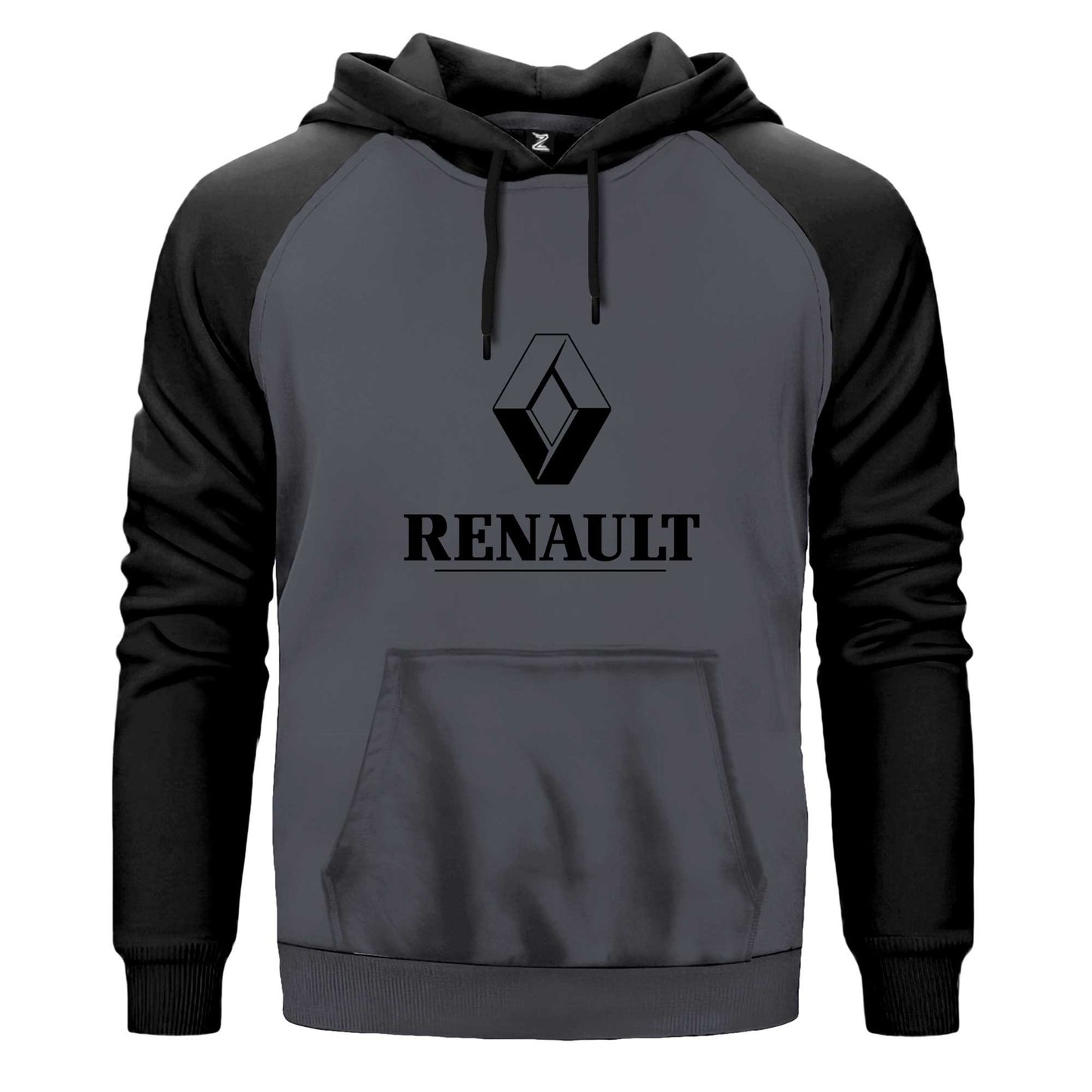 Renault Classıc Logo Çift Renk Reglan Kol Sweatshirt Kapşonlu