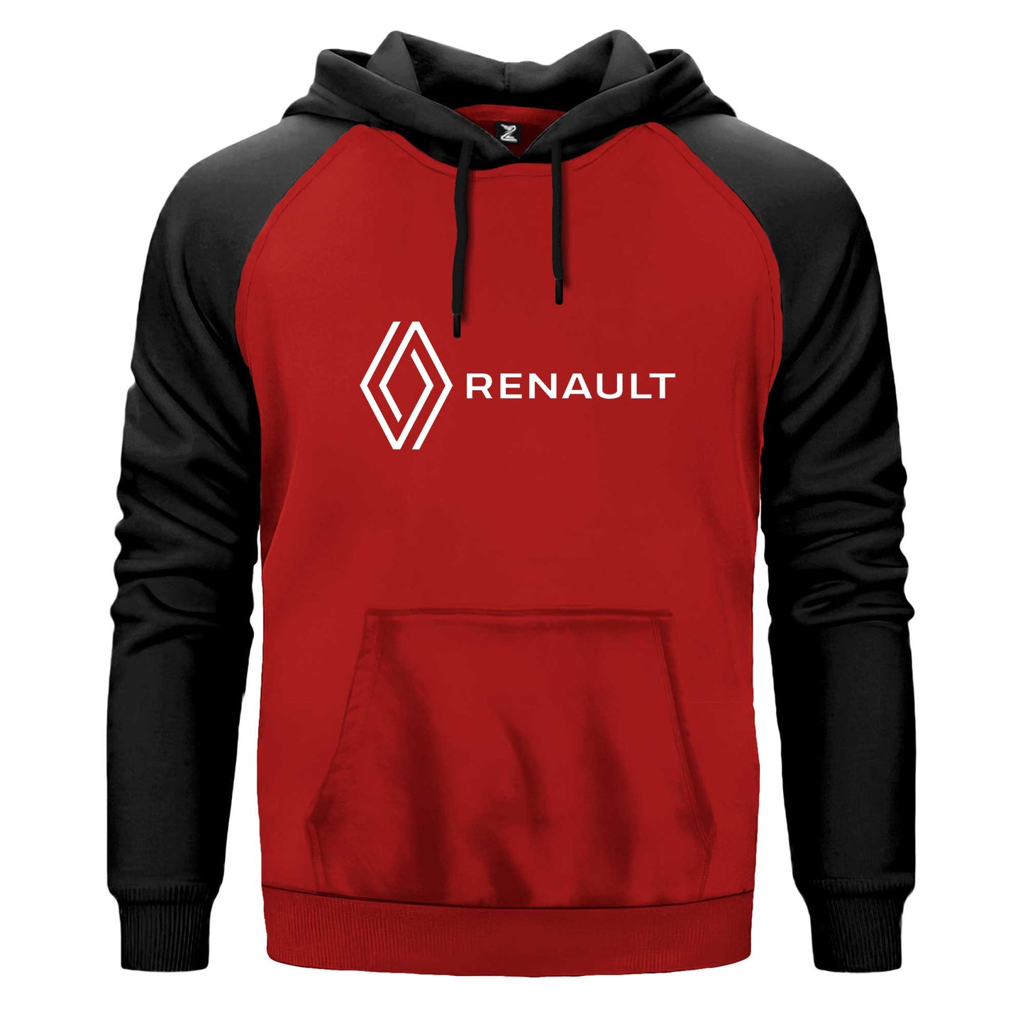 Renault New Logo Text Çift Renk Reglan Kol Sweatshirt Kapşonlu