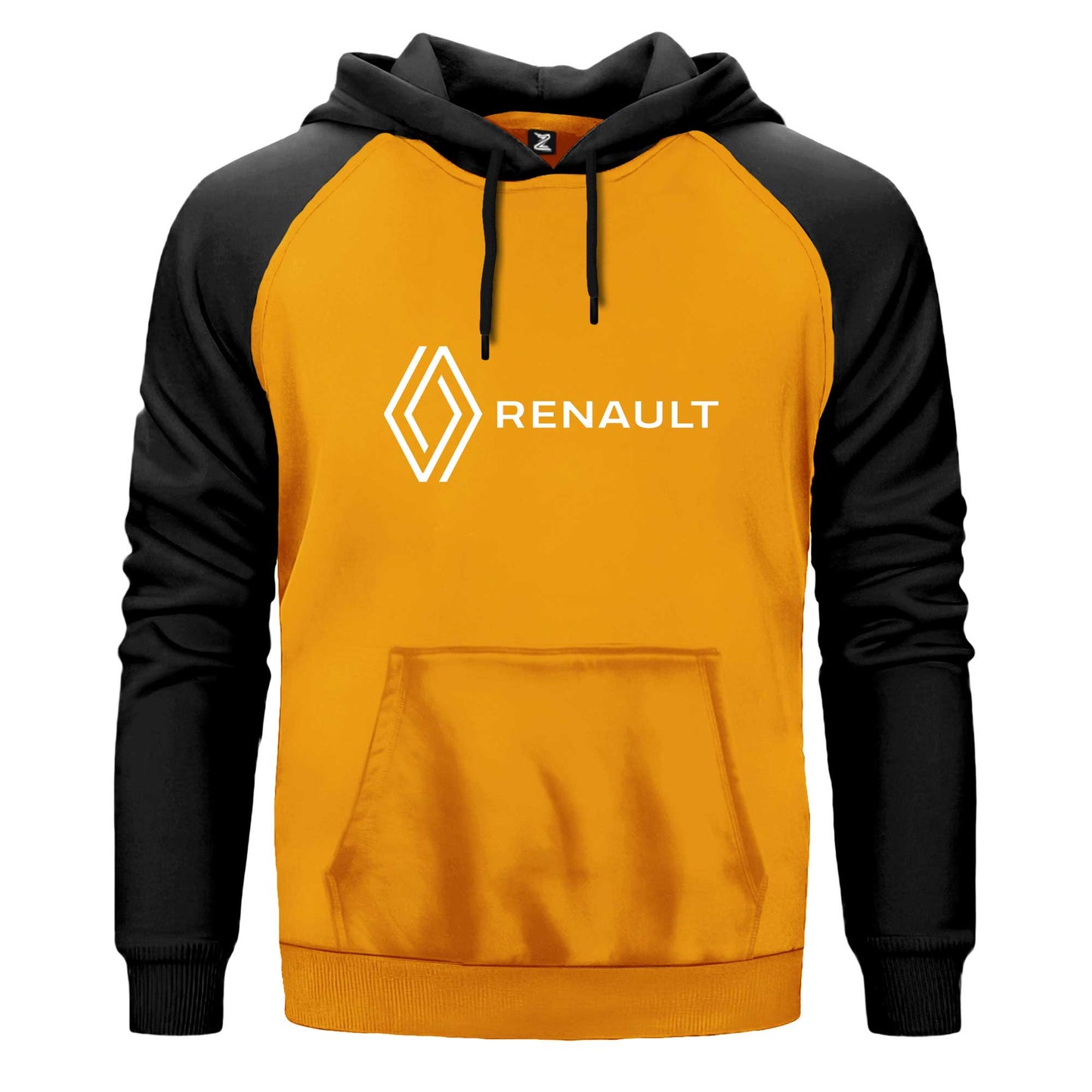 Renault New Logo Text Çift Renk Reglan Kol Sweatshirt Kapşonlu