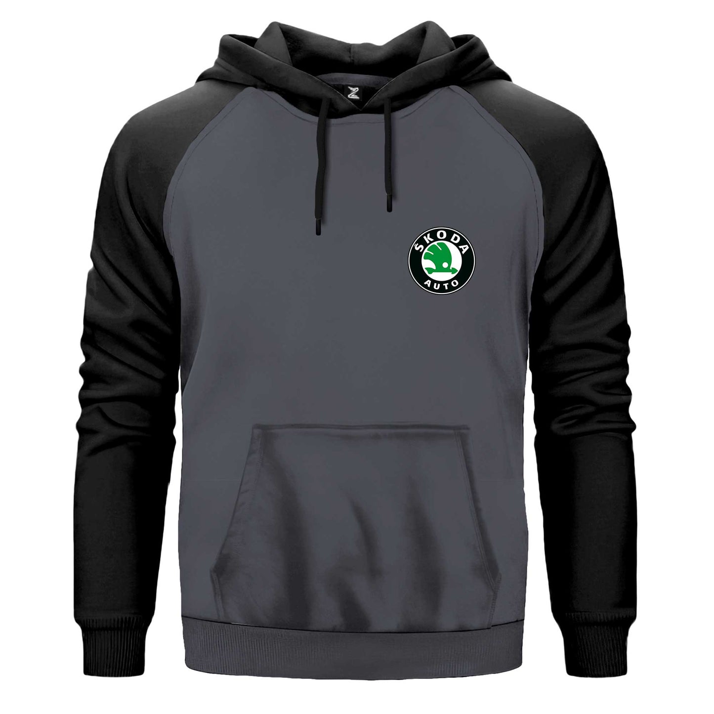 Skoda Auto Çift Renk Reglan Kol Sweatshirt Kapşonlu