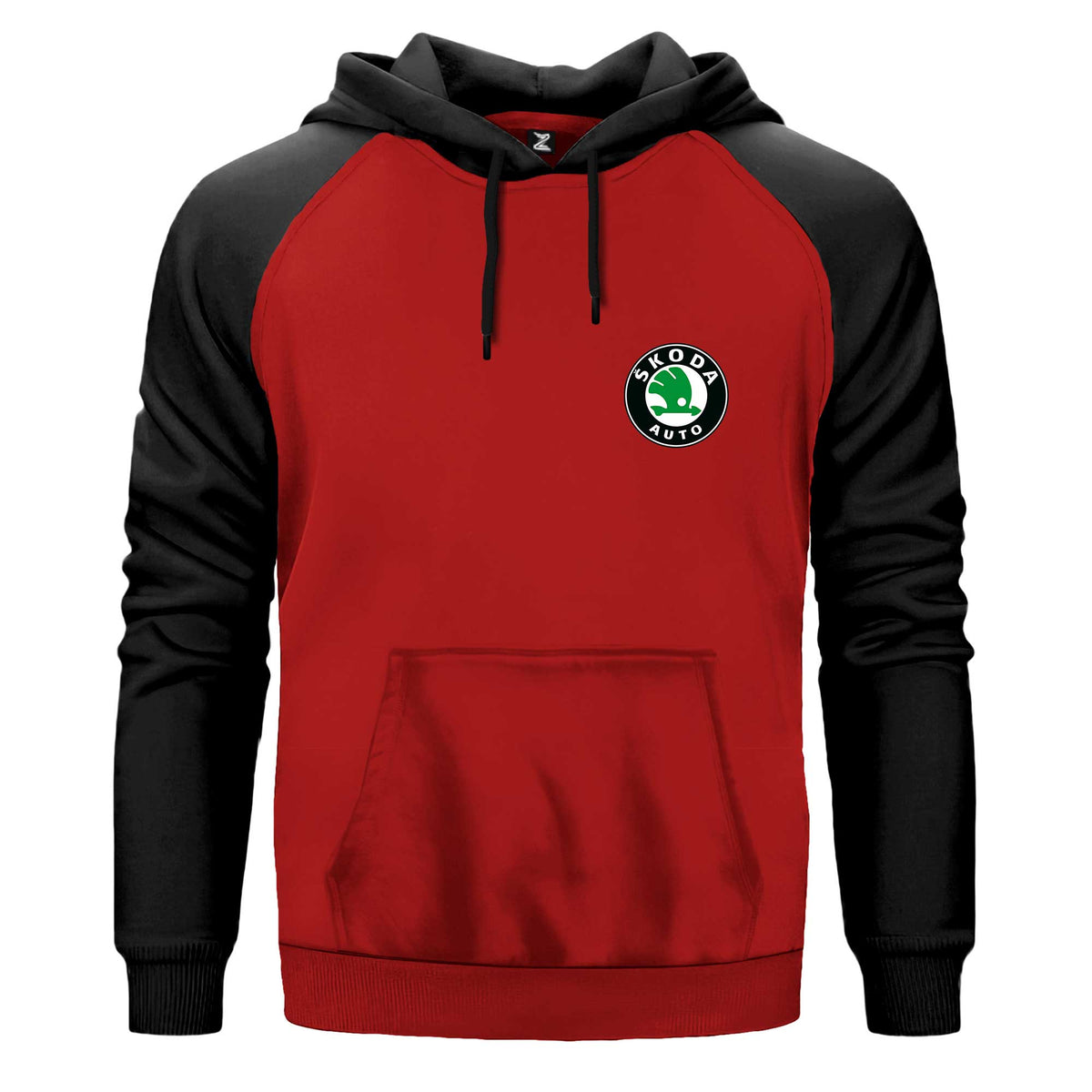 Skoda Auto Çift Renk Reglan Kol Sweatshirt Kapşonlu