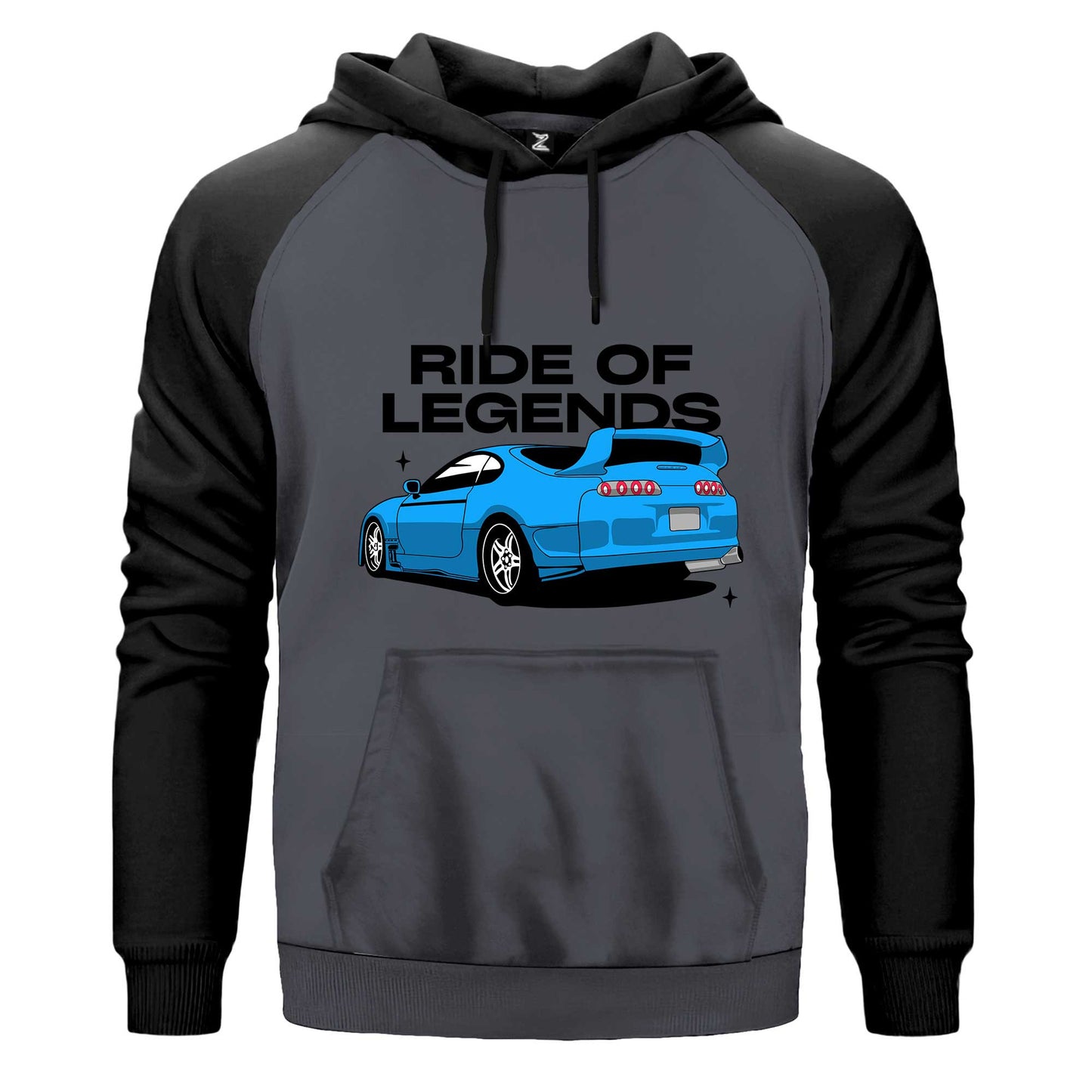 Toyota Supra Ride Of Legends Çift Renk Reglan Kol Sweatshirt Kapşonlu