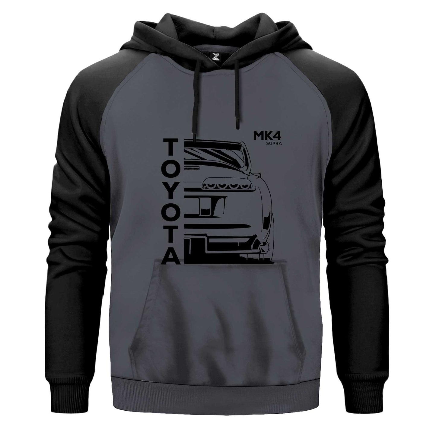 Toyata MK4 Supra Çift Renk Reglan Kol Sweatshirt Kapşonlu