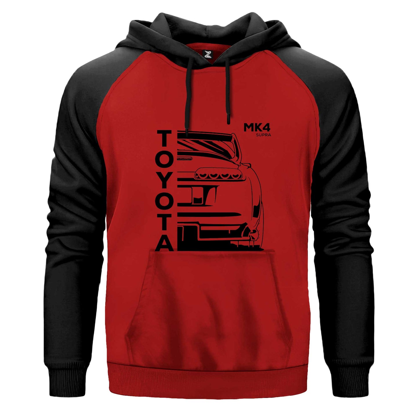 Toyata MK4 Supra Çift Renk Reglan Kol Sweatshirt Kapşonlu