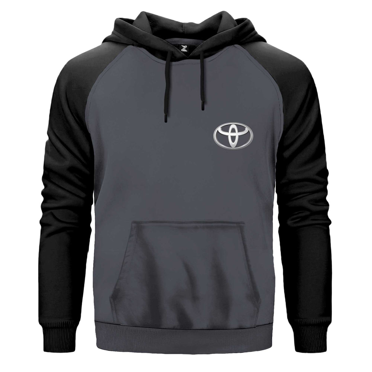 Toyata Logo Çift Renk Reglan Kol Sweatshirt Kapşonlu