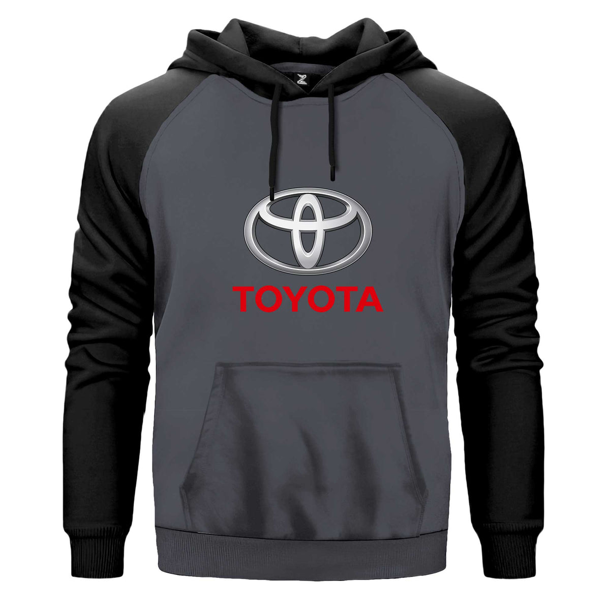 Toyata Text Logo Çift Renk Reglan Kol Sweatshirt Kapşonlu