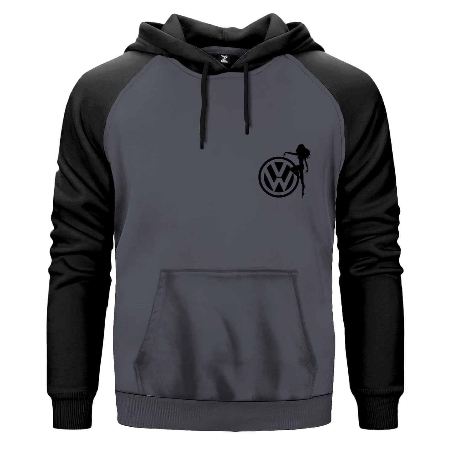 Volkswagen Woman Logo Çift Renk Reglan Kol Sweatshirt Kapşonlu