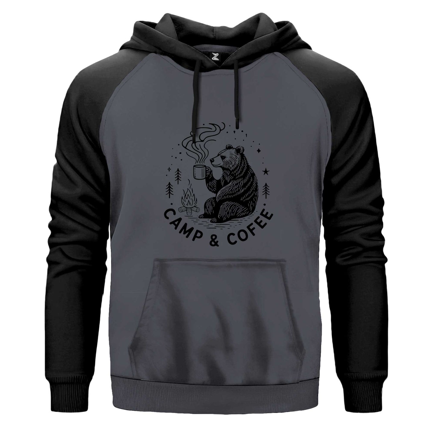 Camp Coffe Bear Renkli Reglan Kol Sweatshirt Kapşonlu