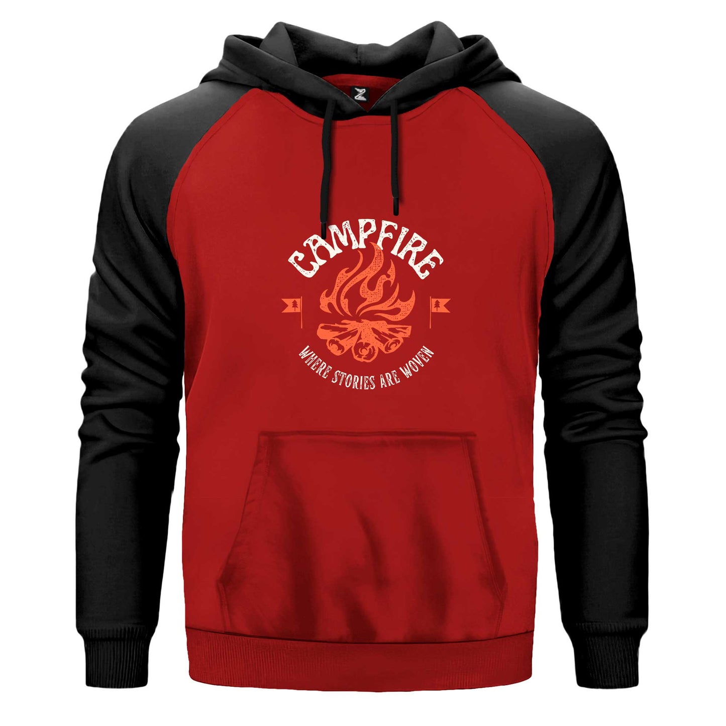 Camp Fire Renkli Reglan Kol Sweatshirt Kapşonlu