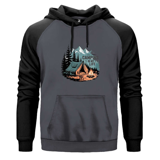 Camp Is My Life Renkli Reglan Kol Sweatshirt Kapşonlu