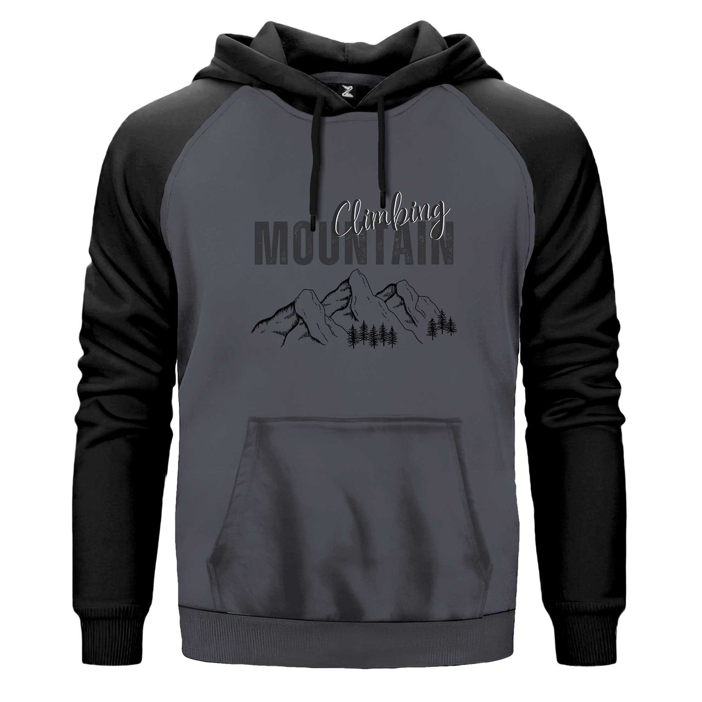 Climbing Mountain Renkli Reglan Kol Sweatshirt Kapşonlu