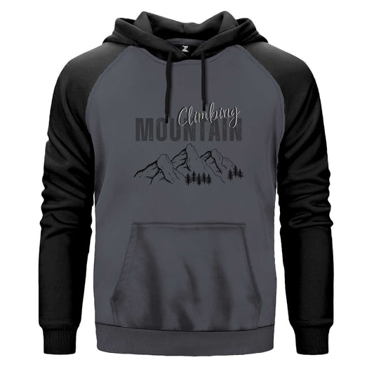 Climbing Mountain Renkli Reglan Kol Sweatshirt Kapşonlu