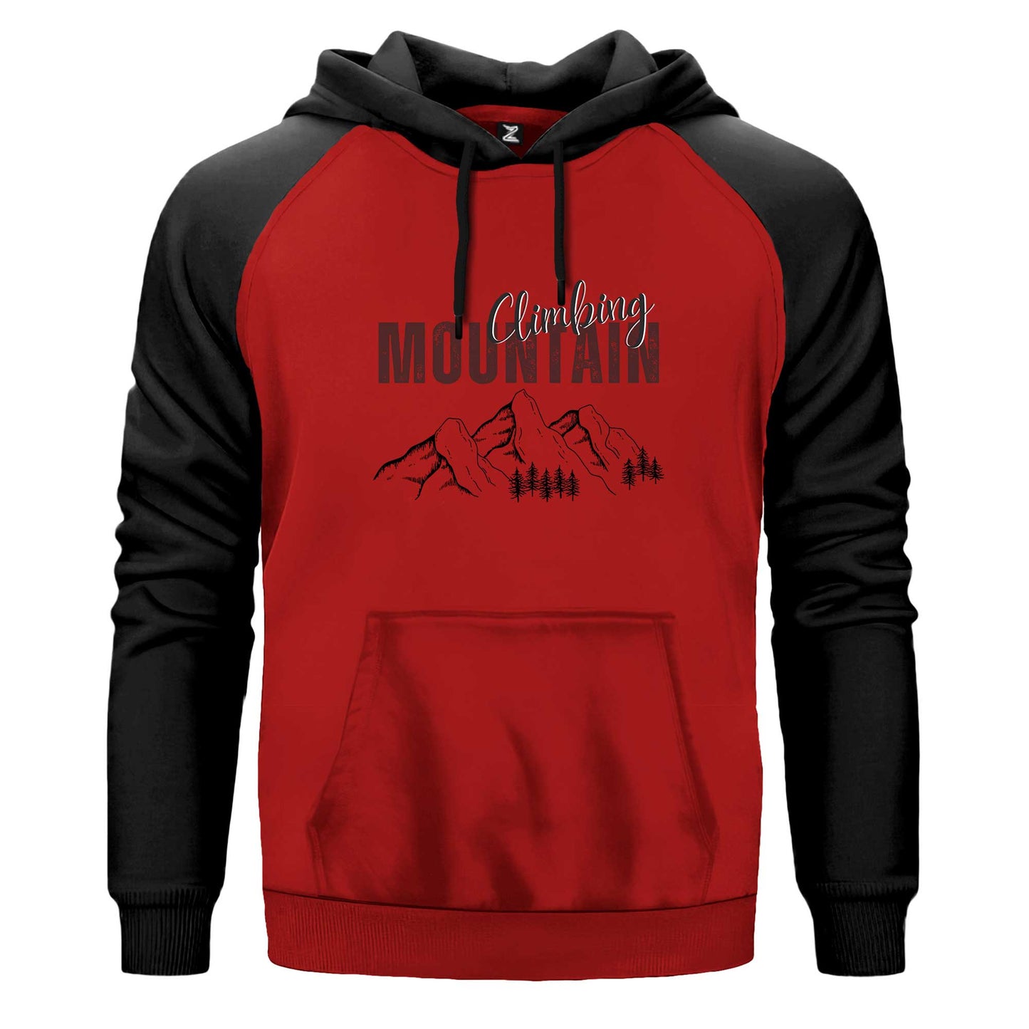 Climbing Mountain Renkli Reglan Kol Sweatshirt Kapşonlu