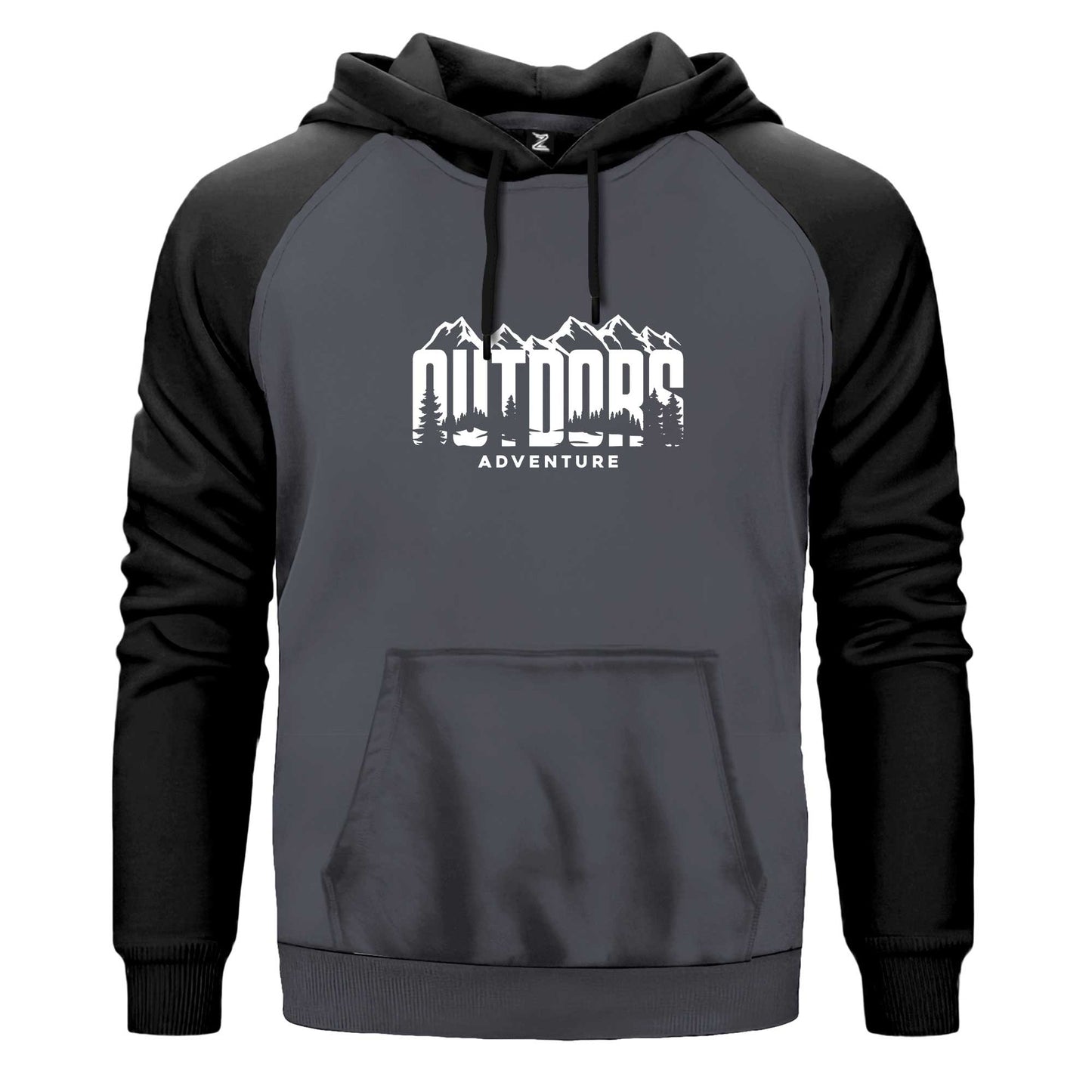 Outdors Adventure Renkli Reglan Kol Sweatshirt Kapşonlu