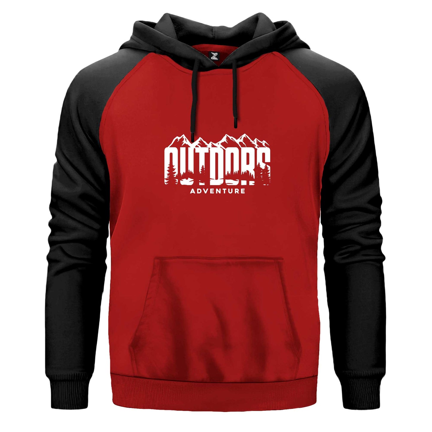 Outdors Adventure Renkli Reglan Kol Sweatshirt Kapşonlu