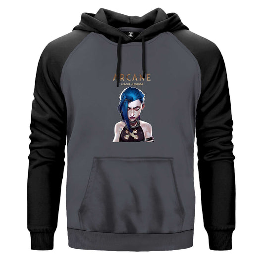 Arcane Lol Renkli Reglan Kol Sweatshirt Kapşonlu